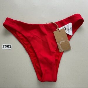 Berlook Small Red Solid Low Waisted Bikini Bottom